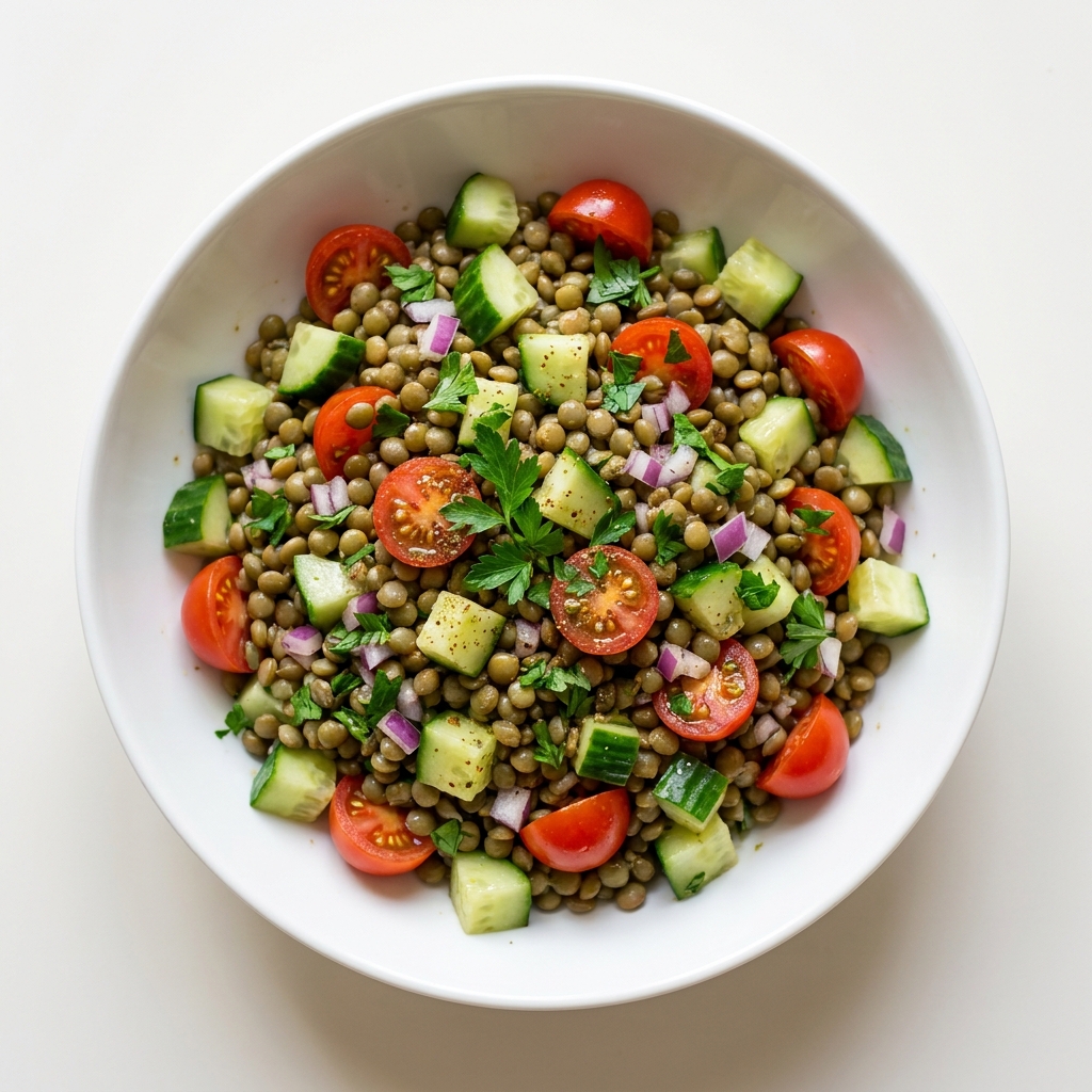 Refreshing Lentil Salad for Hormonal Balance, prepared as a finished Lila recipe