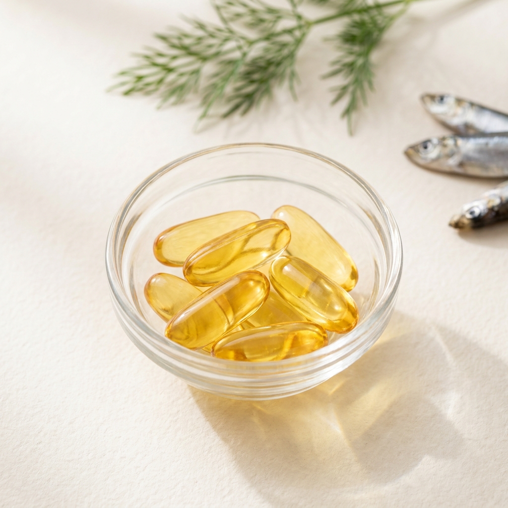 Unbranded presentation of Omega-3 Fish Oil