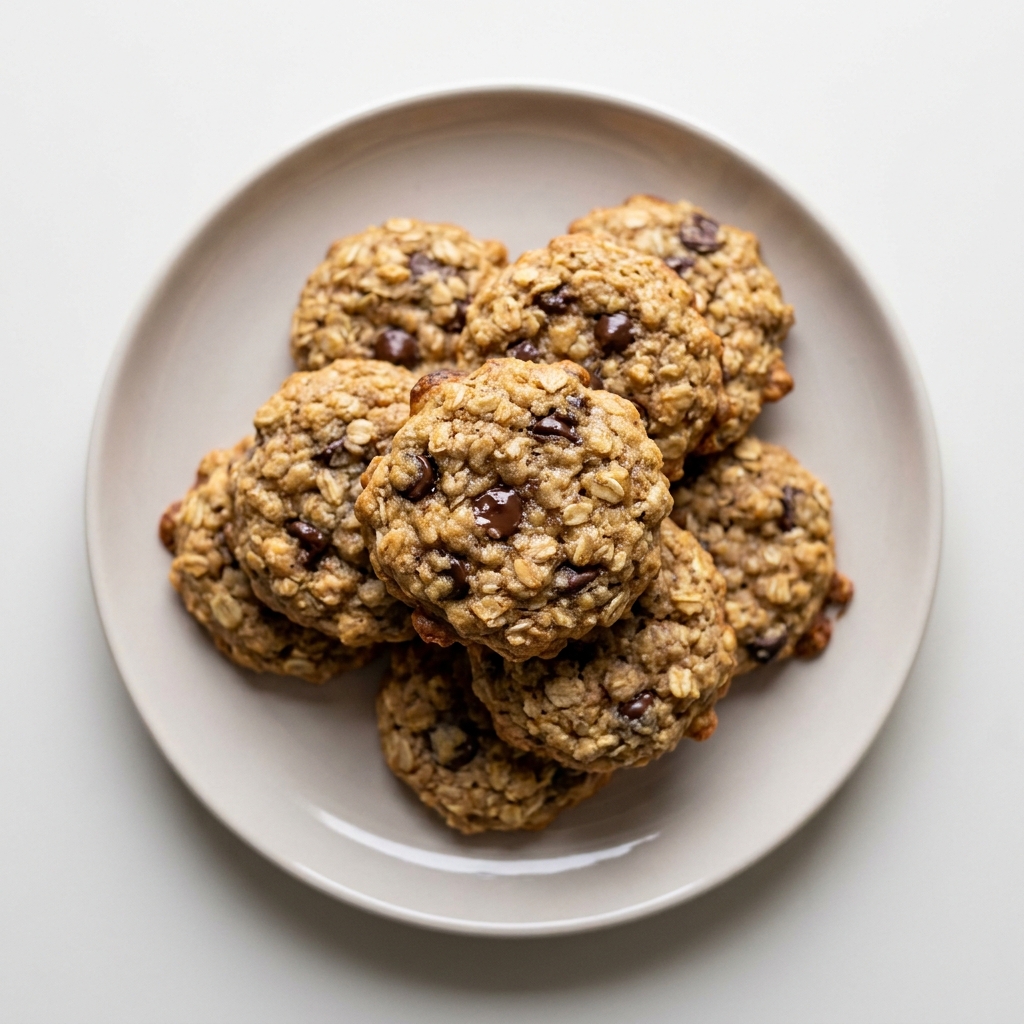 Three-Ingredient Banana Chocolate Chip Oat Cookies, prepared as a finished Lila recipe